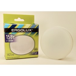 Ergolux GX53 св/д 15W(1425lm) 6500K 6K матовая 74x28 LED-GX53-15W-GX53-6K