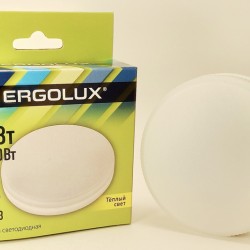 Ergolux GX53 св/д 7W(510lm) 3000К 3К матовая 74x26 пластик/алюм. LED-GX53-7W-GX53-3K