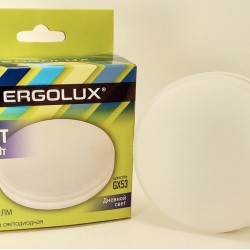 Ergolux GX53 св/д 9W(750lm) 6500К 6K матовая 74х22 пластик/алюм. LED-GX53-9W-GX53-6K